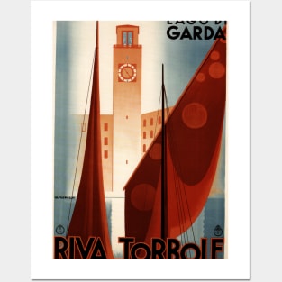 Riva - Torbole on Lake Garda, Italy - Vintage Travel Poster Design Posters and Art